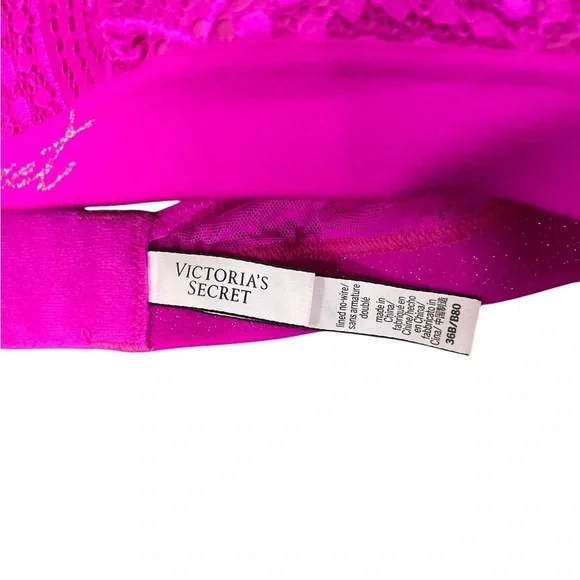 Victoria's Secret Fuchsia Lace Bralette - Picture 3 of 3